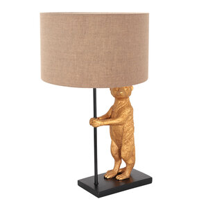 Tafellamp Animaux Zwart-Grijs Linnen Ø 30cm