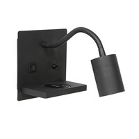 Wandlamp Upround Zwart  USB 1lichts