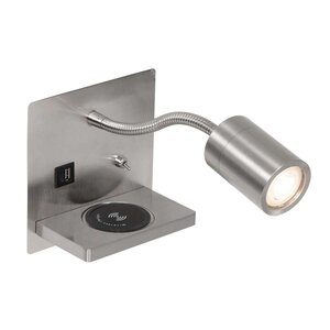 Wandlamp Upround Staal USB 1lichts