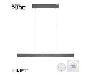 Hanglamp PURE E-MOTION Grey e-LIFT 120cm incl. Remote