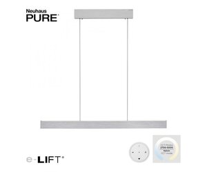 Hanglamp PURE E-MOTION Aluminium e-LIFT 120cm incl. Remote