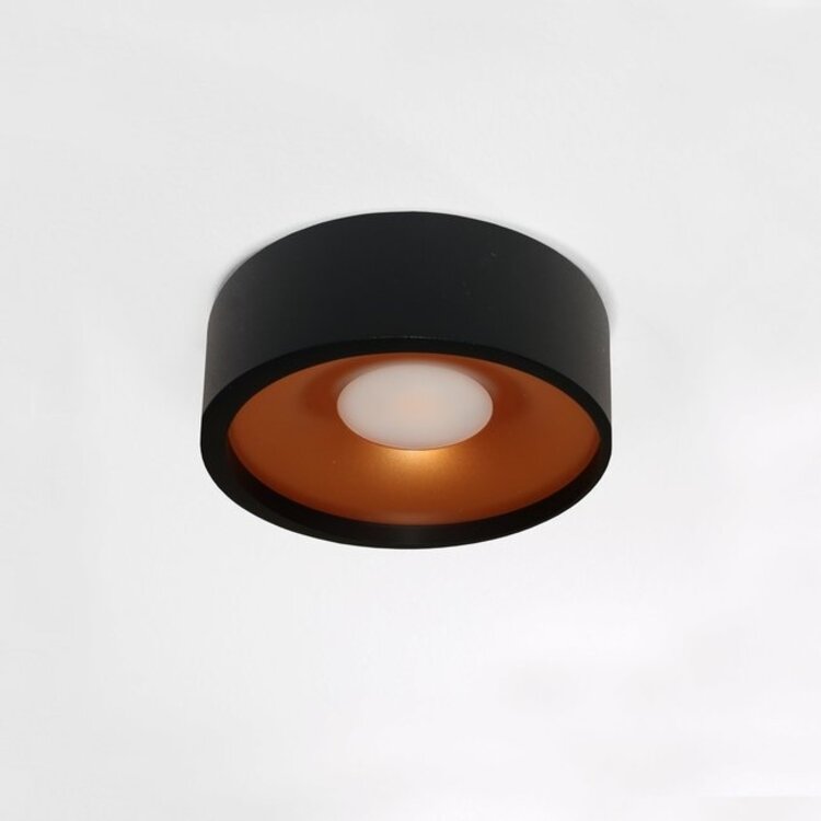 Artdelight Plafondlamp Orlando Zwart Goud Ø 14cm