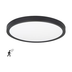 Plafondlamp Piatto Zwart Ø 30,5 cm incl. Sensor
