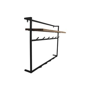 Kapstok - 100x30x80 - Naturel/zwart - Acaciahout/metaal