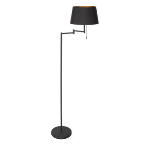 Mexlite Vloerlamp Bella Zwart Lampenkap Ø 30cm Zwart E27 Fitting