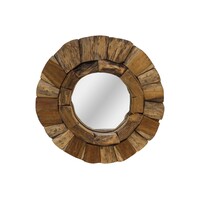 Wandspiegel Teak Ø 40 cm