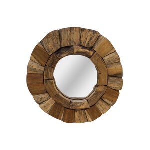 Wandspiegel Teak Ø 40 cm