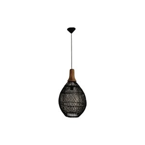 Hanglamp Rotan Zwart Teak Bruin Ø 34cm