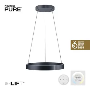 Hanglamp PURE®-E-CLIPSE e-Lift  Grey  Ø 70cm