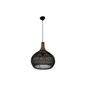 Hanglamp Rotan Teak Zwart Naturel Ø 43cm