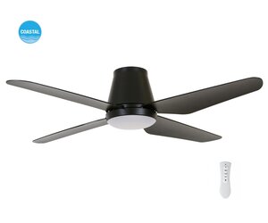 Plafondventilator Ari Zwart Coastal incl. Led Lamp &amp; Afstandsbediening Ø 122cm
