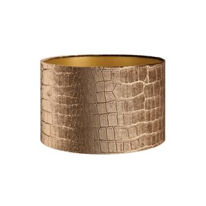 Lampenkap Cilinder Short Croco Velvet Brons Goud Ø 20cm
