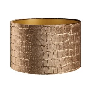 Lampenkap Cilinder Short Croco Velvet Brons Goud Ø 35cm