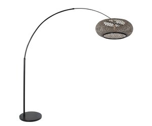 Vloerlamp Sparkled Light 7268ZW+K2001HS Zwart Kap Ø 60cm Zwart Bruin
