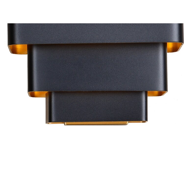 Artdelight Wandlamp Layers Zwart - Goud Up & Down 27.5 x 20cm excl. 3 x G9 Lichtbron