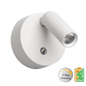 ETH Oplaadbare Wandlamp Wispo Wit Accu Led 3 Watt USB Magneet 2700K