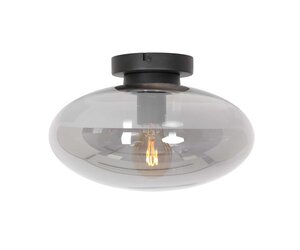 Plafondlamp Reflexion Zwart Smoke Glas Ø 30cm E27 Fitting 3388ZW