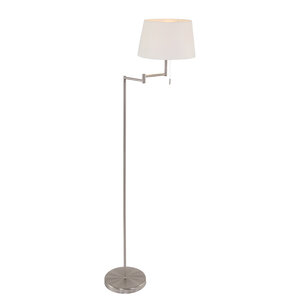 Vloerlamp Bella Staal Lampenkap Ø 30cm Wit E27 Fitting