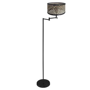 Vloerlamp Bella Zwart Lampenkap Ø 30cm Zwart - Bruin E27 Fitting