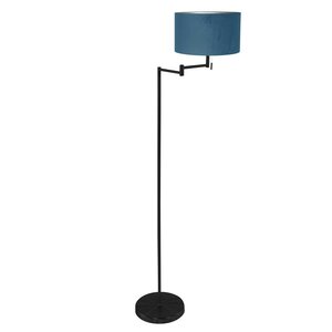 Vloerlamp Bella Zwart Lampenkap Ø 30cm Blauw E27 Fitting