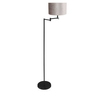 Vloerlamp Bella Zwart Lampenkap Ø 30cm Zink - Taupe E27 Fitting