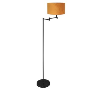 Vloerlamp Bella Zwart Lampenkap Ø 30cm Geel E27 Fitting
