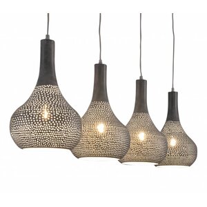 LT-Luce Hanglamp Kegel Beton Look 4 Lichts