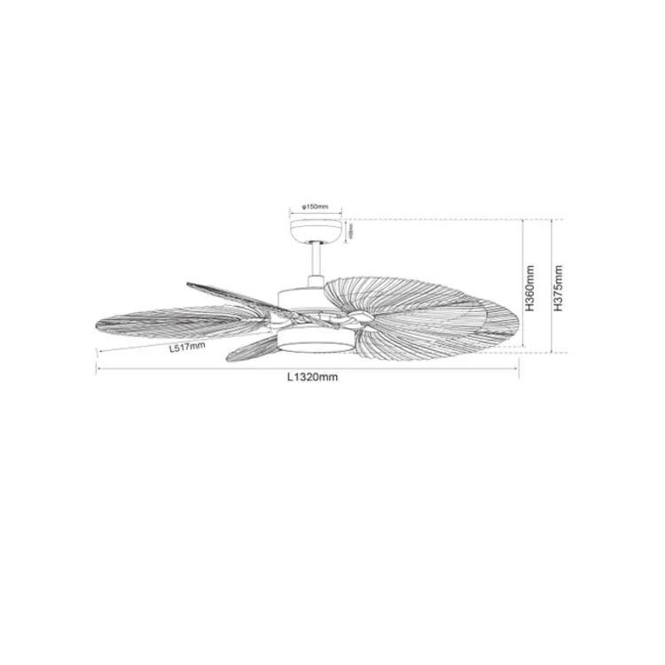 Lucci Air Plafondventilator Bali Wit incl. 18Watt Led Ø 132cm