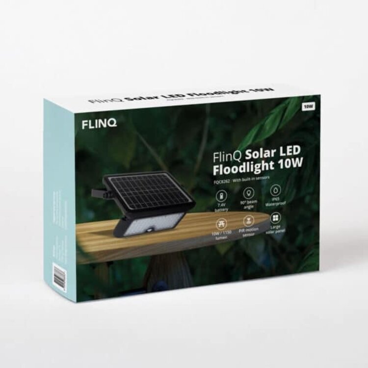 Wandlamp Floodlight Zwart Solar Multifunctioneel incl. Sensor 10 Watt