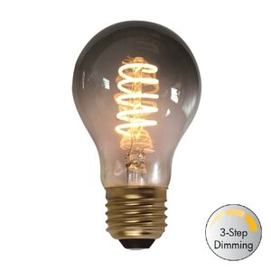 E27 7Watt Led Smoke 60mm incl. Stappen Dimmer