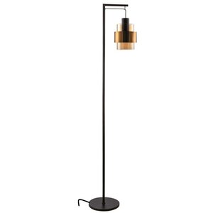 Freelight Vloerlamp  Chiasso Zwart Goud & Amber Glas 1 Lichts