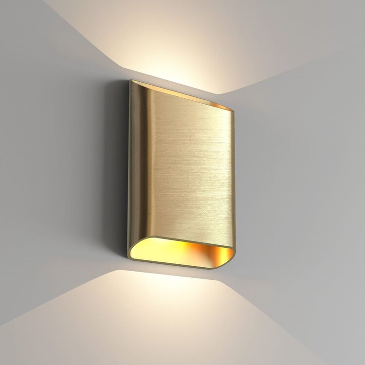 Artdelight Wandlamp Diaz-L Geborsteld Goud Led 2 x 6Watt