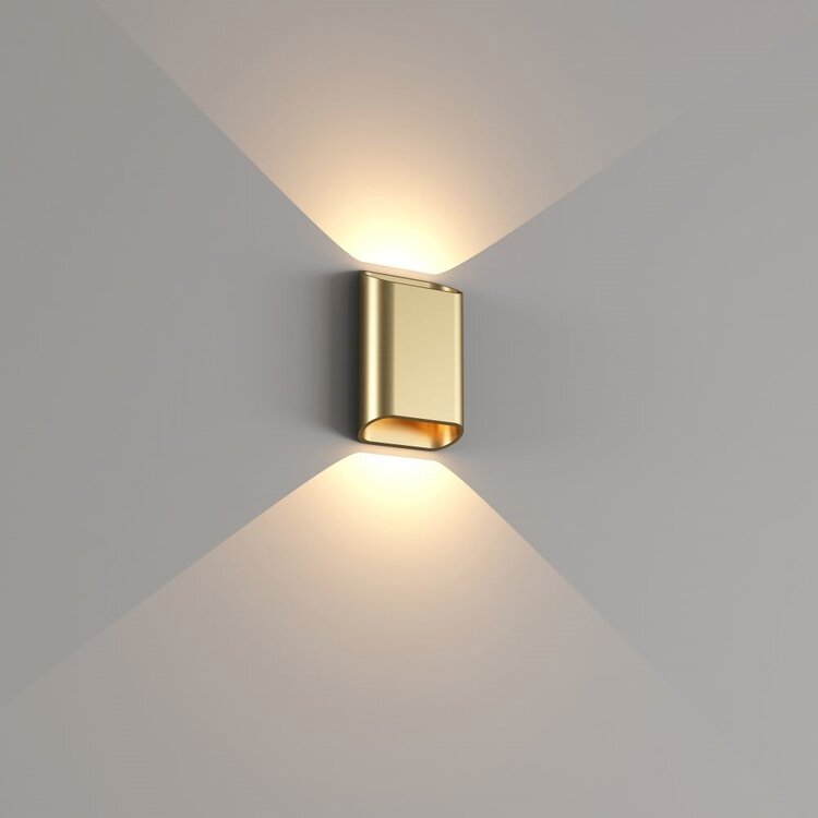 Artdelight Wandlamp Diaz-S Geborsteld Goud Led 2 x 3Watt