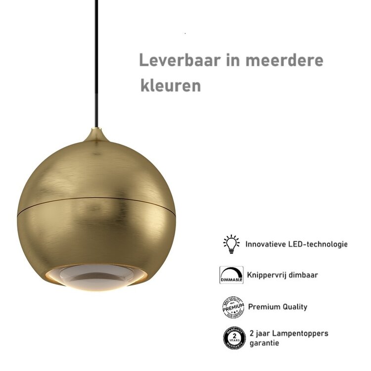 Artdelight Hanglamp Miami Goud Ø 10cm Incl. Comfortlift