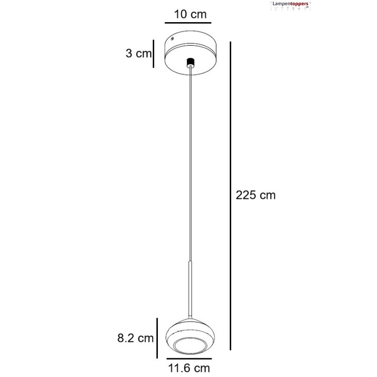 Artdelight Hanglamp Phoenix Geborsteld Goud 7W Dimbare Led Ø 11.6cm