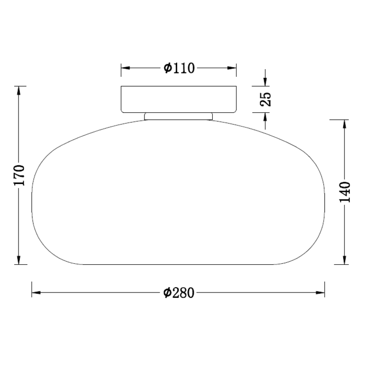 Artdelight Plafondlamp Paradise Zwart & Amber Glas Ø 28cm  E27