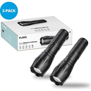 Militaire Zaklamp Zwart Led  Aluminium 2-pack