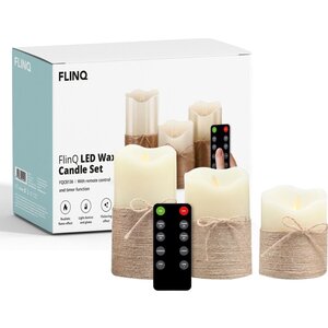 FlinQ LED Kaarsen met Touw & Bewegende Vlam Incl. Remote