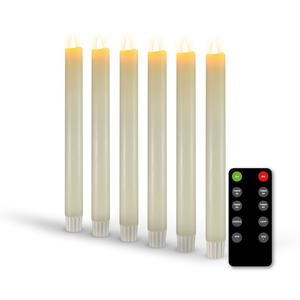 FlinQ Led Taper Kaarsen Off White 6 Stuks