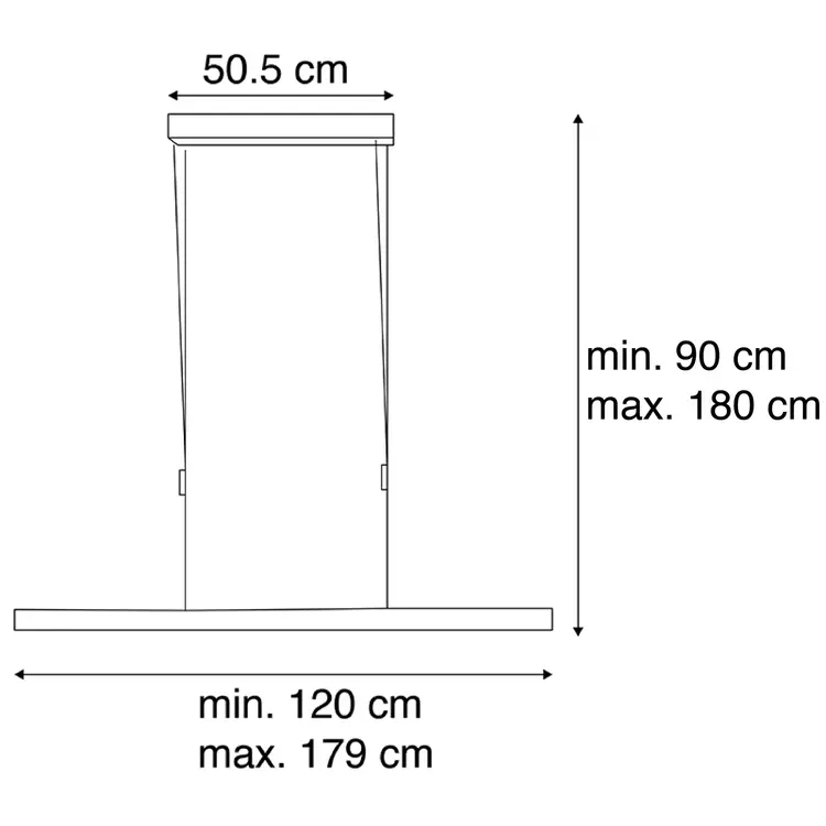 Hanglamp Adriana Antraciet L120-180cm