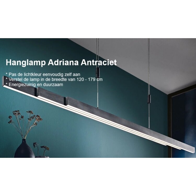 Hanglamp Adriana Antraciet L120-180cm