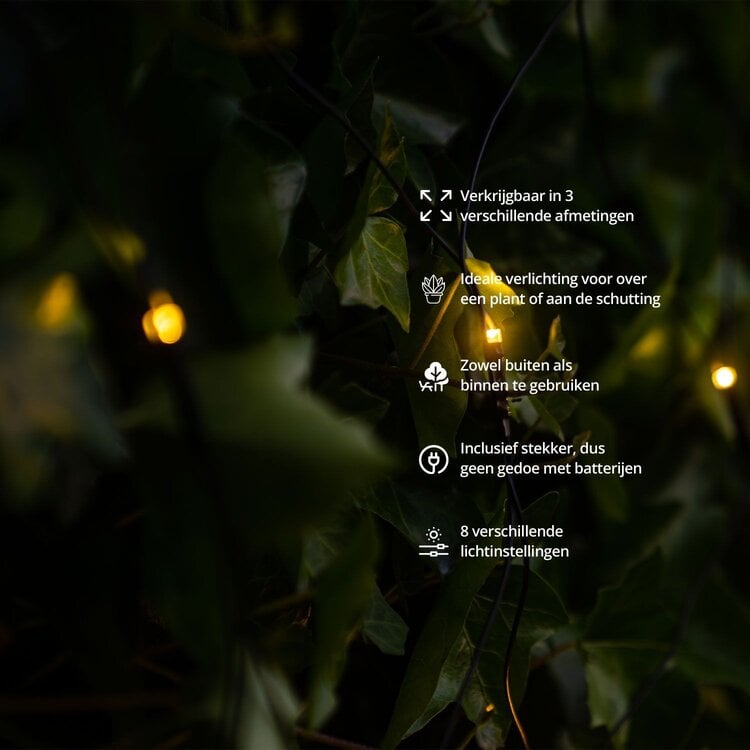 Netverlichting 90 Leds RGB + Warmwit 2 x 1 Mtr incl. Timer