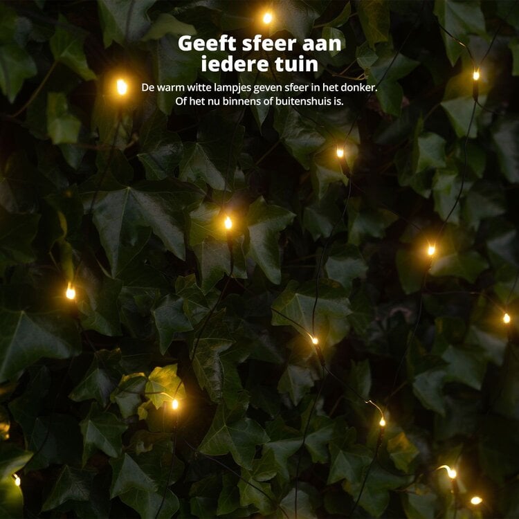 Netverlichting 90 Leds RGB + Warmwit 2 x 1 Mtr incl. Timer