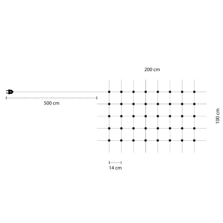 Netverlichting 90 Leds RGB + Warmwit 2 x 1 Mtr incl. Timer