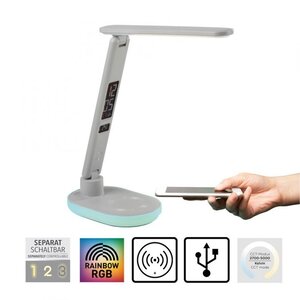 Tafellamp Tina Wit 3 Step Touch-dimmer & Display