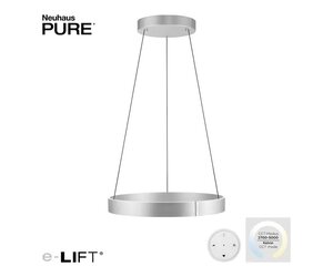 Hanglamp PURE®-E-CLIPSE e-Lift Aluminium Ø 70cm incl. Remote