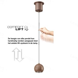 Artdelight Hanglamp Miami Koper Brons Ø 10cm Incl. Comfortlift