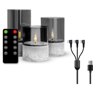 FlinQ Luxe Oplaadbare LED Kaarsen Incl. Remote met Timer & Dimfunctie