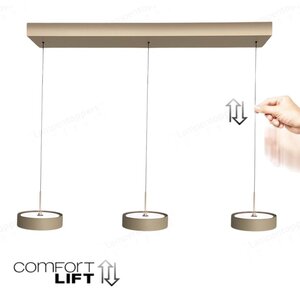 Freelight Hanglamp Alieno Crème incl. Comfortlift 3 Lichts L 90cm