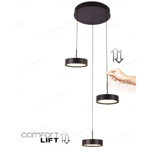 Hanglamp Alieno Zwart incl. Easy-lift 3 Lichts Ø 33cm
